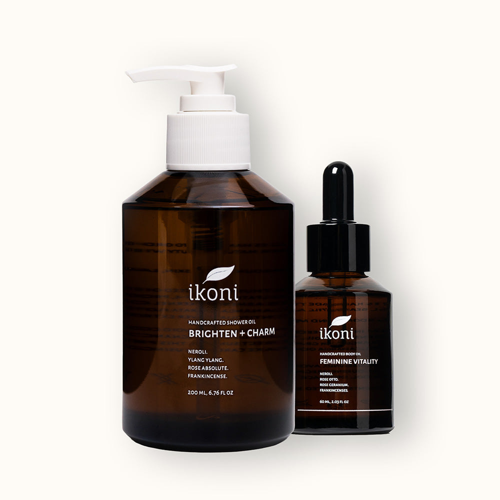 ikoni Glow Up set against off-white background.